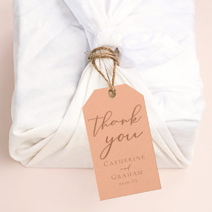 Étiquettes-cadeau Mariage personnalisé minimaliste pêche chic