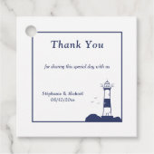 Étiquettes Cadeau Mariage phare Merci (Devant)