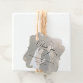 Étiquettes Cadeau Mariage photo de script de calligraphie personnali (En situation)