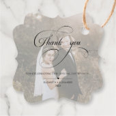 Étiquettes Cadeau Mariage photo de script de calligraphie personnali (Dos)