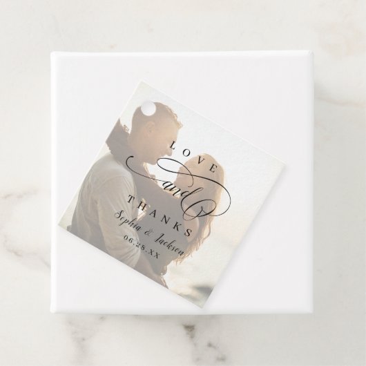 Étiquettes Cadeau Mariage photo de script romantique simple (En situation)