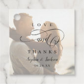 Étiquettes Cadeau Mariage photo de script romantique simple (Devant)