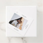 Étiquettes Cadeau Mariage photo et typographie moderne (En situation)