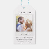 Étiquettes-cadeau Mariage photo simple Favoriser Merci (Dos)