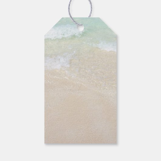 Étiquettes-cadeau Mariage plage Deux Dollars de sable Favoriser les  (Dos)