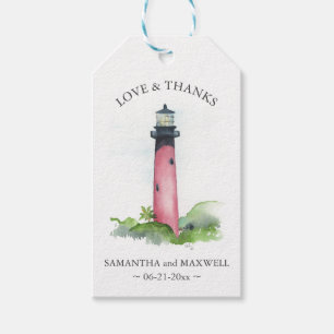 Étiquettes-cadeau Mariage plage Favor Tags Watercolor Lighthouse