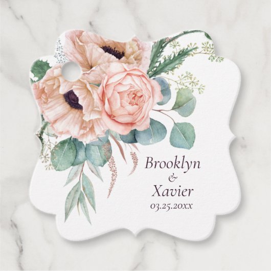 Étiquettes Cadeau Mariage Poppy Radiance (Devant)