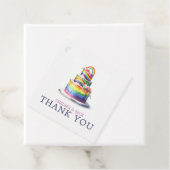 Étiquettes Cadeau Mariage Rainbow Cake (En situation)