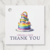 Étiquettes Cadeau Mariage Rainbow Cake (Devant)