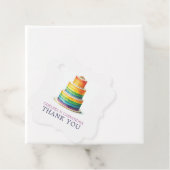 Étiquettes Cadeau Mariage Rainbow Cake (En situation)