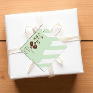 Étiquettes Cadeau Mariage Rayures Pickleball Prépa