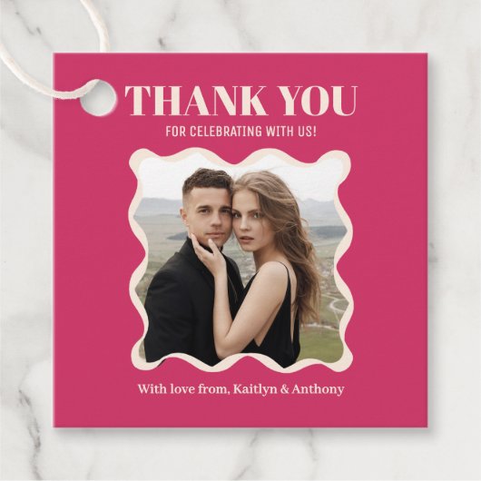 Étiquettes Cadeau Mariage rétro Coquette Bow (Devant)