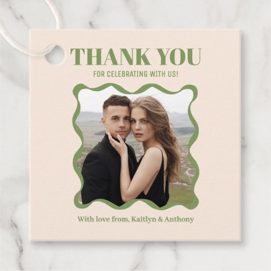 Étiquettes Cadeau Mariage rétro Coquette Bow (Devant)