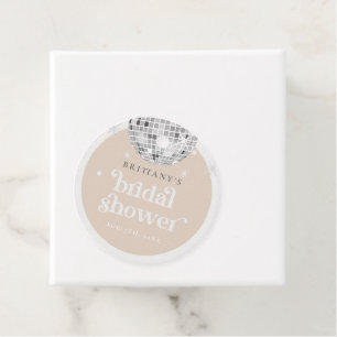 Étiquettes Cadeau Mariage rétro disco groovy Shower 