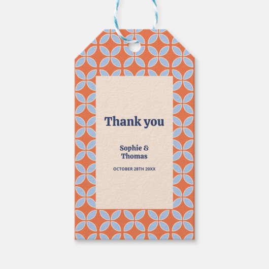 Étiquettes-cadeau Mariage rétro du milieu du siècle (Devant)