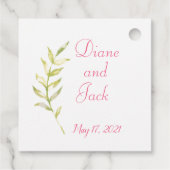 Étiquettes Cadeau Mariage rose d'aquarelle (Dos)