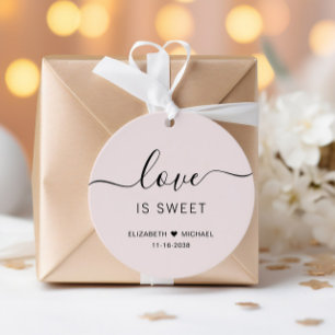 Étiquettes Cadeau Mariage Rose Doux