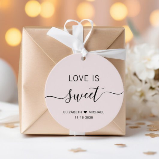 Étiquettes Cadeau Mariage rose doux
