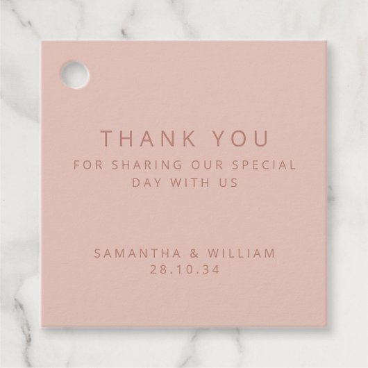 Étiquettes Cadeau Mariage rose simple minimal (Devant)