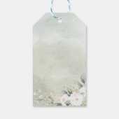 Étiquettes-cadeau Mariage Roses Blanches Feuilles d'Eucalyptus (Dos)