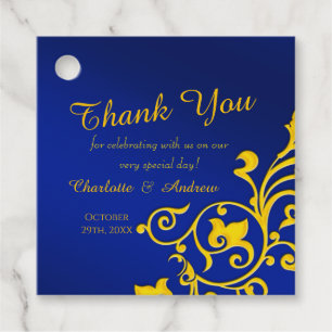 Étiquettes Cadeau Mariage Royal Blue et Gold
