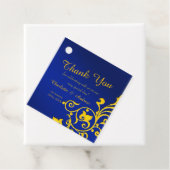 Étiquettes Cadeau Mariage Royal Blue et Gold (En situation)