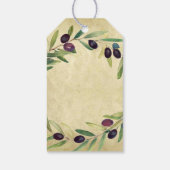 Étiquettes-cadeau Mariage Rustique à l'huile d'olive favorise infusé (Dos)