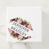 Étiquettes Cadeau Mariage Rustique Blush Bourgogne Fleurs (En situation)