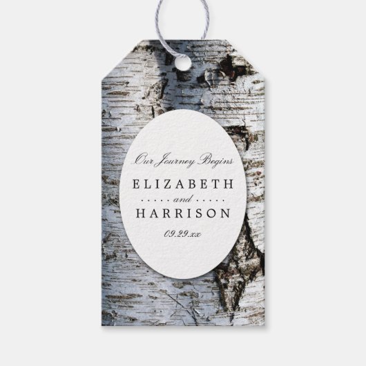 Étiquettes-cadeau Mariage rustique de Birch Tree (Devant)