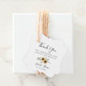 Étiquettes Cadeau Mariage rustique de tournesol Eucalyptus (En situation)