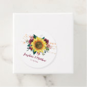 Étiquettes Cadeau Mariage Rustique des lumières de tournesol (En situation)