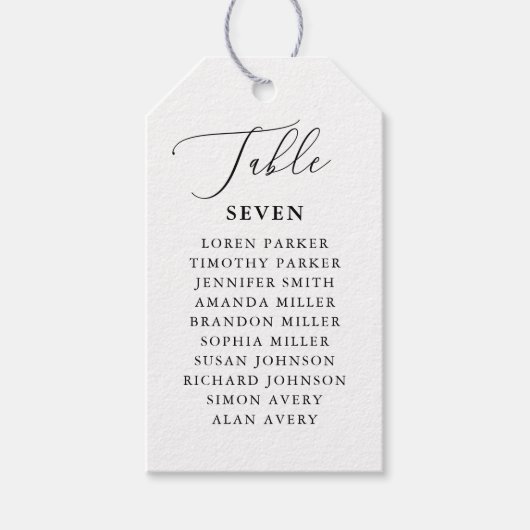 Étiquettes-cadeau Mariage rustique Numéros de table Faveurs de maria (Devant)