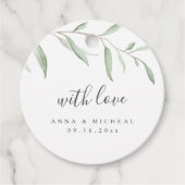 Étiquettes Cadeau Mariage rustique verdoyante minimale (Devant)