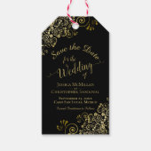 Étiquettes-cadeau Mariage Sauvegarder la date Pensez-nous en or sur  (Devant)