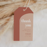 Étiquettes-cadeau Mariage simple chic pêche en terre cuite<br><div class="desc">Minimaliste mais frappant : adoptez ce design typographique légèrement rétro et élégant pour votre papeterie mariage,  avec un design moderne en arc et des couleurs en terre cuite et orange brûlé. Texte,  couleurs et arrière - plans entièrement personnalisables.</div>