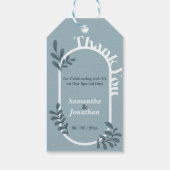 Étiquettes-cadeau Mariage simple Rococo Blue (Dos)