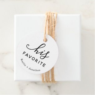 Étiquettes Cadeau mariage "Son préféré"