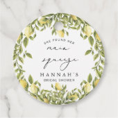 Étiquettes Cadeau Mariage Sorrento Méditerranéen Shower Jaune Citron (Devant)