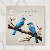 Étiquettes Cadeau Mariage Spring Bluebirds (Devant)