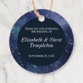 Étiquettes Cadeau Mariage Starry Nuit Céleste Merci Marine (Devant)