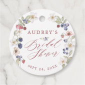 Étiquettes Cadeau Mariage sucré aux baies sauvages et fleurs (Devant)