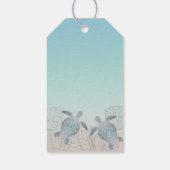 Étiquettes-cadeau Mariage sur la plage des tortues d'argent (Dos)