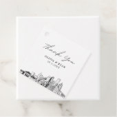 Étiquettes Cadeau Mariage sur la skyline de Détroit (En situation)