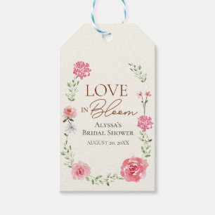 Étiquettes-cadeau Mariage sur le thème du jardin "Love In Bloom" sur
