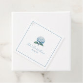 Étiquettes Cadeau Mariage sur mesure Chic Élégante Hydrangea Bleue (En situation)