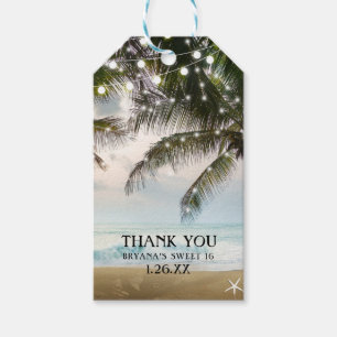 Étiquettes-cadeau Mariage sur une Plage Tropicale avec des Palmiers