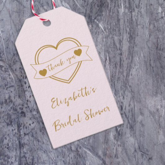 Étiquettes-cadeau Mariage Thème Coeurs Dorés Pour Toujours