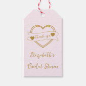 Étiquettes-cadeau Mariage Thème Coeurs Dorés Pour Toujours (Devant)