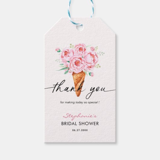 Étiquettes-cadeau Mariage Thème Crème Glacée Scoopée (Devant)