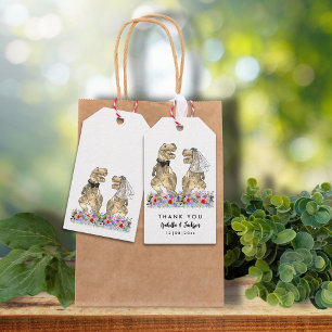 Étiquettes-cadeau Mariage Thème Dinosaure Remerciements